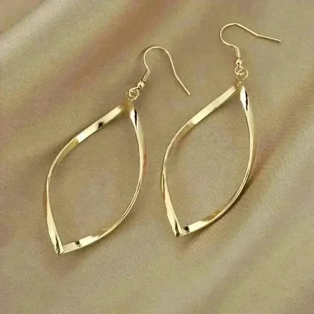 Hollow Twisted Dangle Earrings